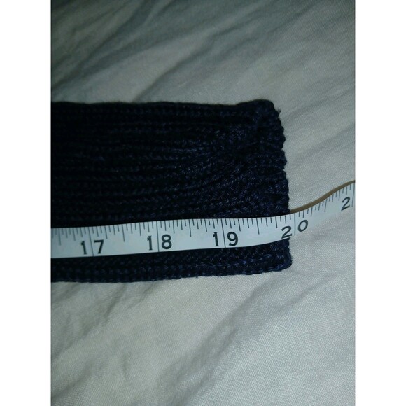 J. Crew Women's Navy Blue Knit Sweater Sz Medium Long Sleeve Hi-Low Semi-Sheer - Picture 8 of 9